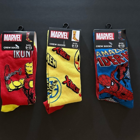 Marvel Other - Marvel Iron Man, X- Men  & Spiderman Casual Socks 3 pair Bundle